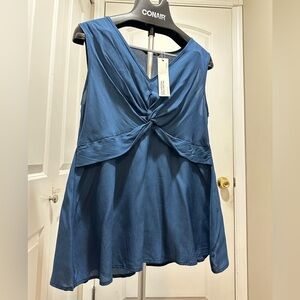 BloomChic Plus Size Supersoft Essentials Plain V Neck Twist Front Tank Top